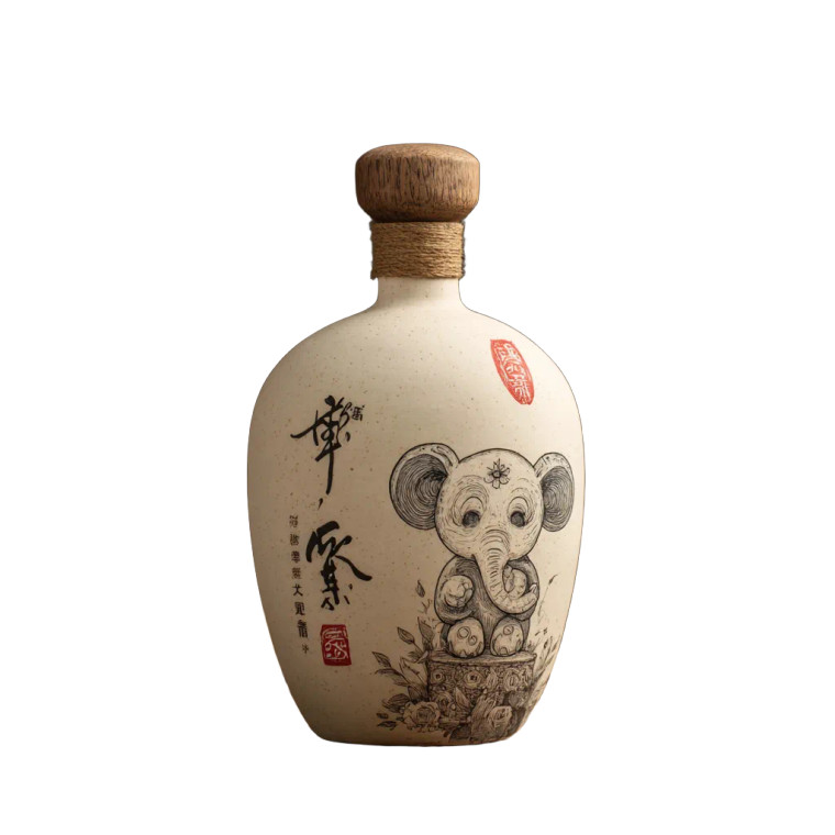 Cartoon Elephant Liquor Vinyl Car Decal Sticker – Waterproof & UV-Resistant 3.4133333333333336"