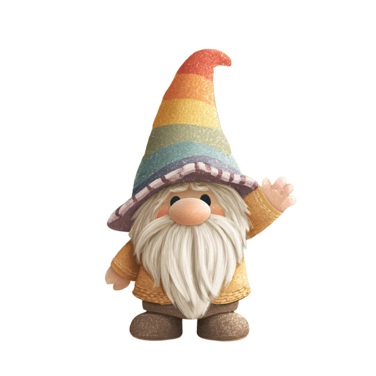 Rainbow Gnome Wave Vinyl Car Decal Sticker – Waterproof & UV-Resistant 3.4133333333333336"