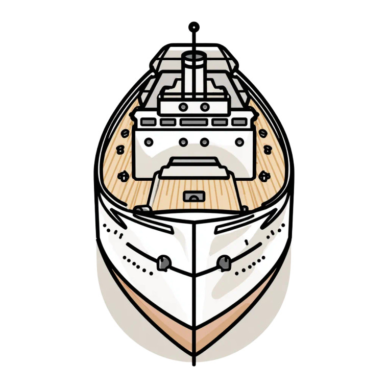 Cartoon Ship Front Vinyl Car Decal Sticker – Waterproof & UV-Resistant 6.826666666666667"