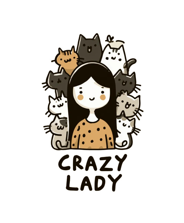 Crazy Cat Lady V2 Vinyl Car Decal Sticker – Waterproof & UV-Resistant 8.0"