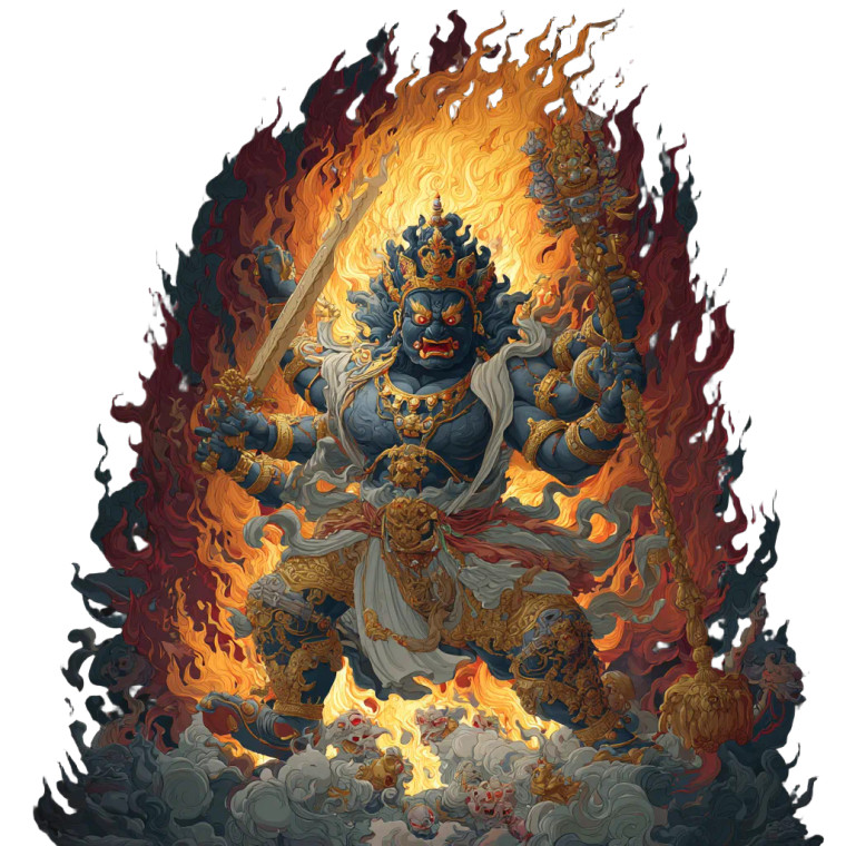 Fierce Acala Statue Vinyl Car Decal Sticker – Waterproof & UV-Resistant 6.826666666666667"