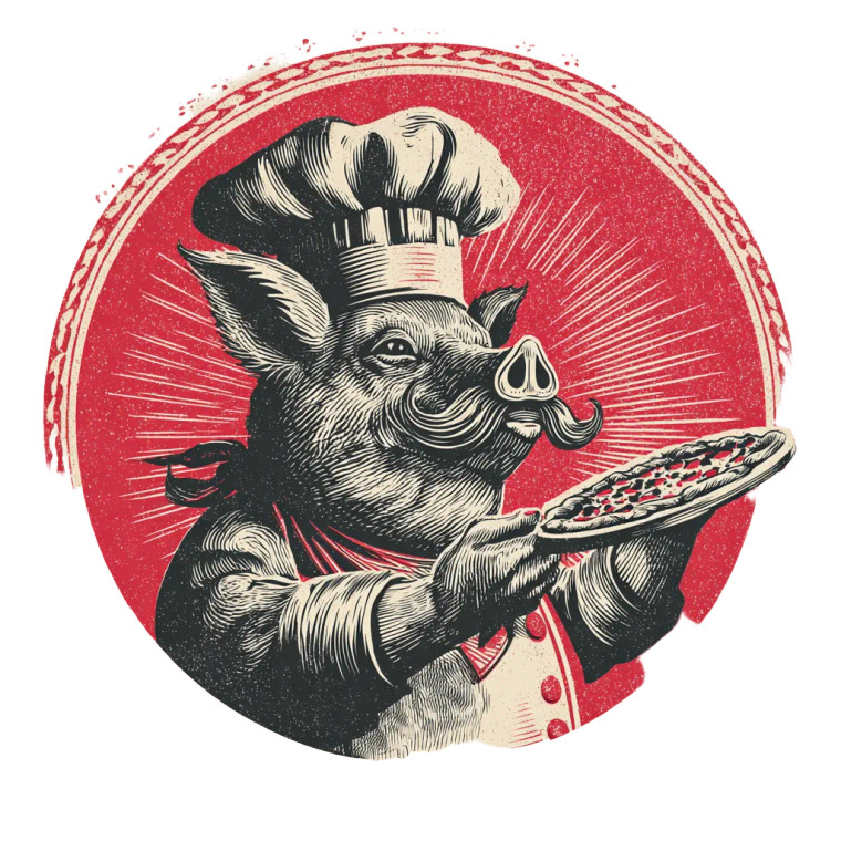 Chef Pig Pizza Vinyl Car Decal Sticker – Waterproof & UV-Resistant 3.4133333333333336"