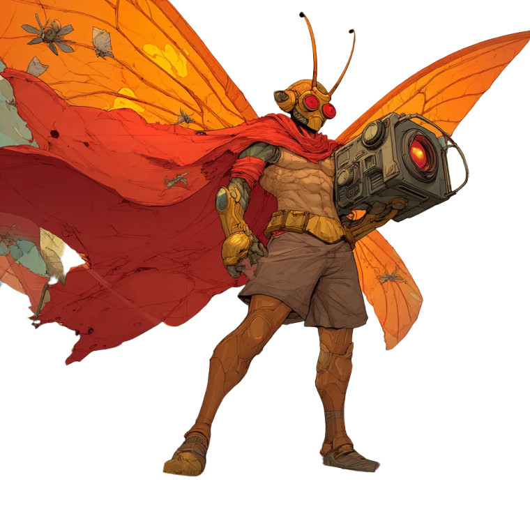 Insect Warrior Hero Vinyl Car Decal Sticker – Waterproof & UV-Resistant 6.826666666666667"