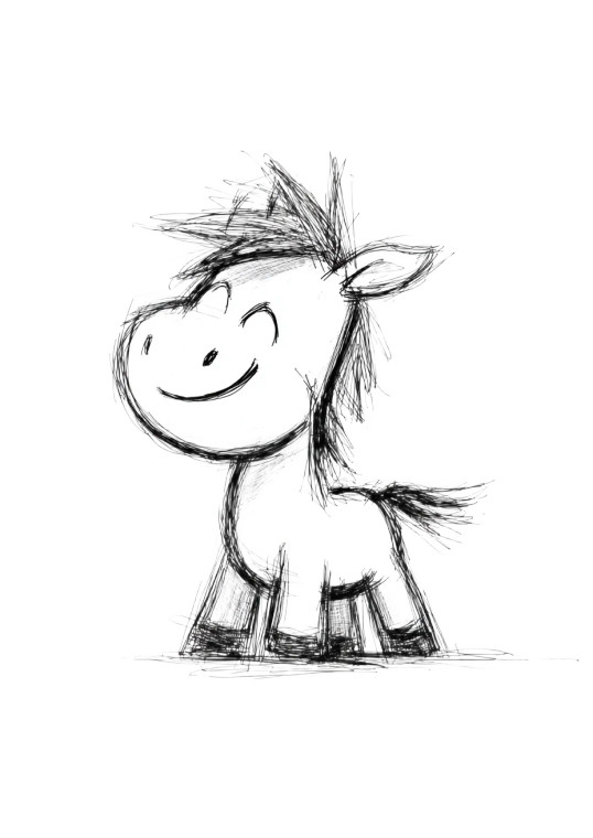 Cute Scribble Pony Vinyl Car Decal Sticker – Waterproof & UV-Resistant 8.746666666666666"