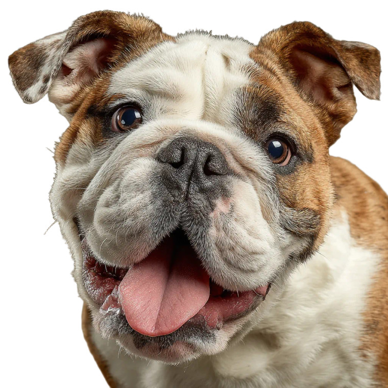 Cheerful Bulldog Vinyl Car Decal Sticker – Waterproof & UV-Resistant 3.4133333333333336"