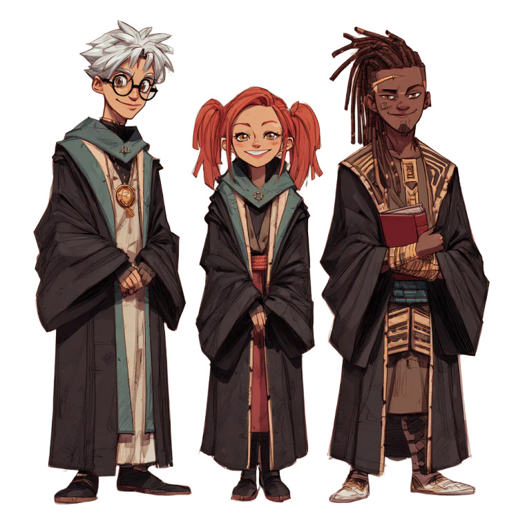 Elf Wizard Trio Vinyl Car Decal Sticker – Waterproof & UV-Resistant 3.4133333333333336"