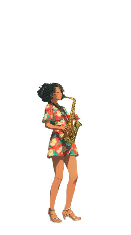 Saxophone Serenity Vinyl Car Decal Sticker – Waterproof & UV-Resistant 9.706666666666667"