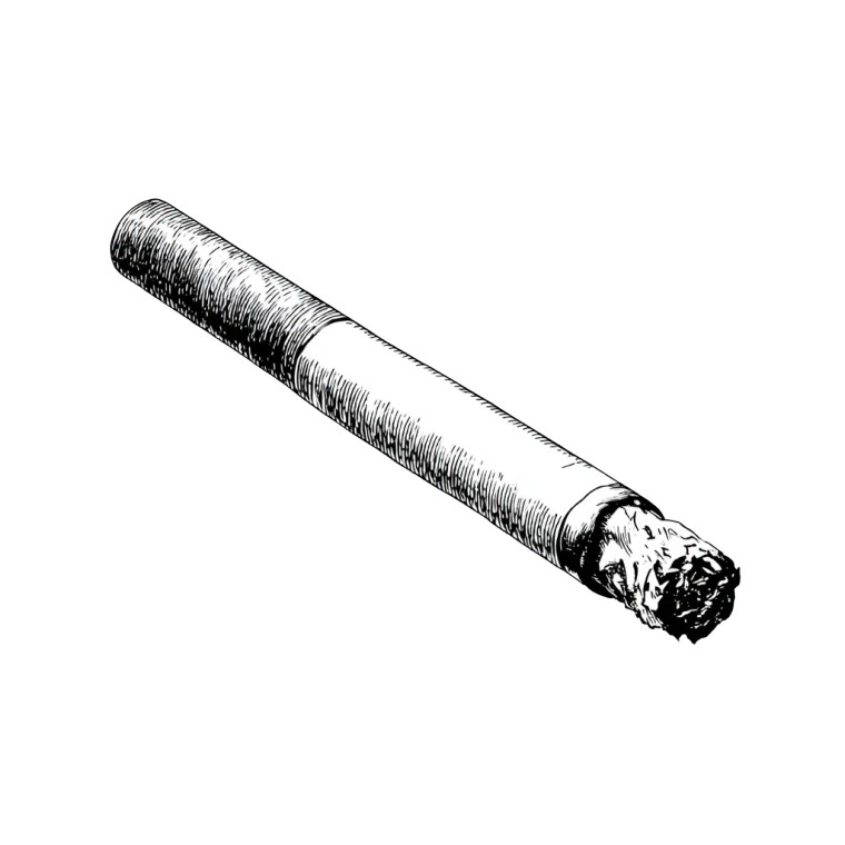 Handrolled Cigarette Icon Vinyl Car Decal Sticker – Waterproof & UV-Resistant 3.4133333333333336"