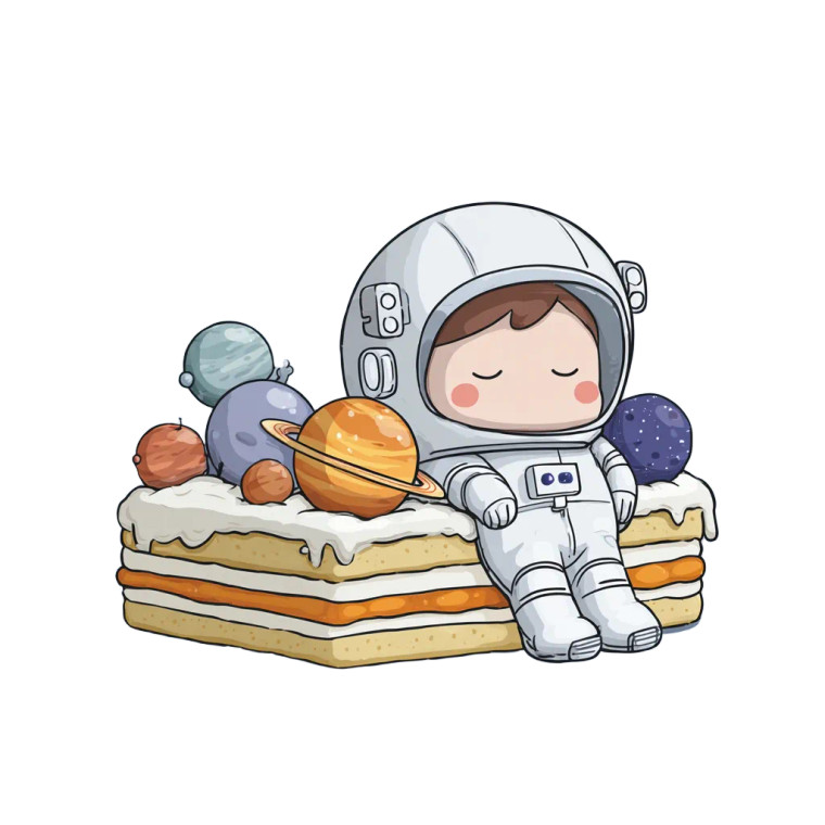 Kawaii Sleeping Astronaut Vinyl Car Decal Sticker – Waterproof & UV-Resistant 3.4133333333333336"