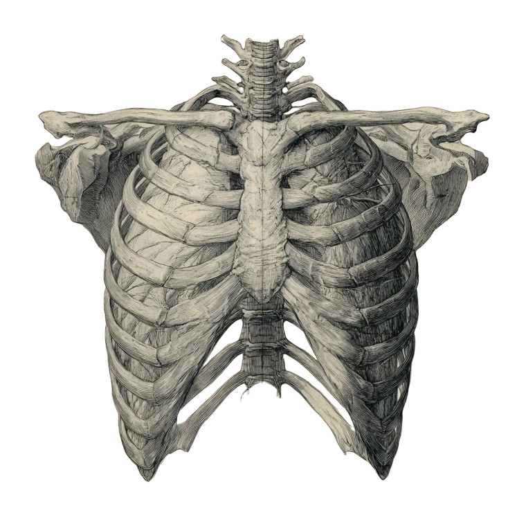 Anatomical Chest Vinyl Car Decal Sticker – Waterproof & UV-Resistant 3.4133333333333336"