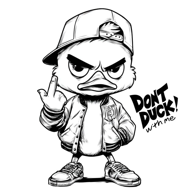 Grumpy Duckling Vinyl Car Decal Sticker – Waterproof & UV-Resistant 3.4133333333333336"