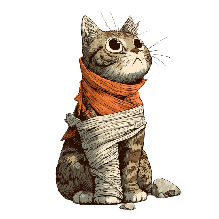 Injured Cat Vinyl Car Decal Sticker – Waterproof & UV-Resistant 3.4133333333333336" Injured Cat Vinyl Car Decal Sticker – Waterproof & UV-Resistant 3.4133333333333336"