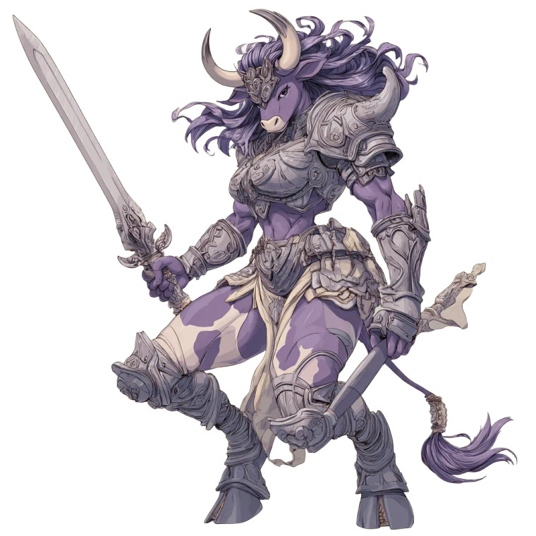Purple Minotaur Warrior V2 Vinyl Car Decal Sticker – Waterproof & UV-Resistant 3.4133333333333336"