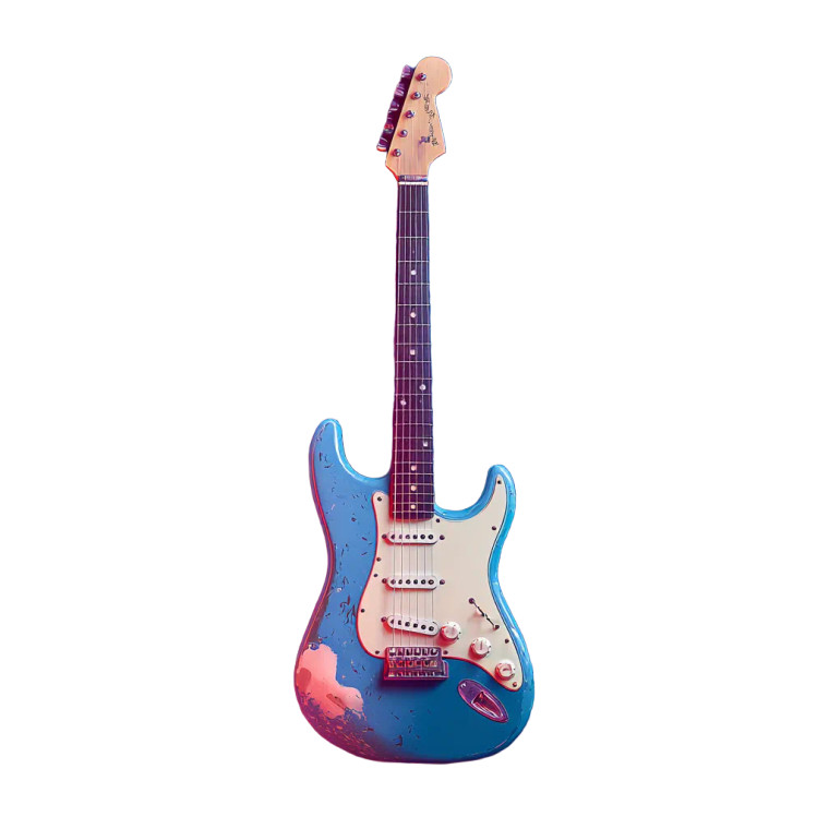 Floating Electric Guitar Vinyl Car Decal Sticker – Waterproof & UV-Resistant 3.4133333333333336"