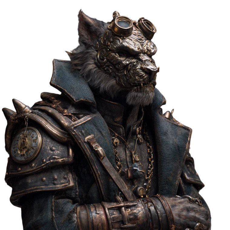 Steampunk Werewolf Mercenary Vinyl Car Decal Sticker – Waterproof & UV-Resistant 3.4133333333333336"