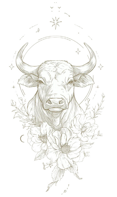 Celestial Taurus Tattoo Vinyl Car Decal Sticker – Waterproof & UV-Resistant 4.746666666666667"