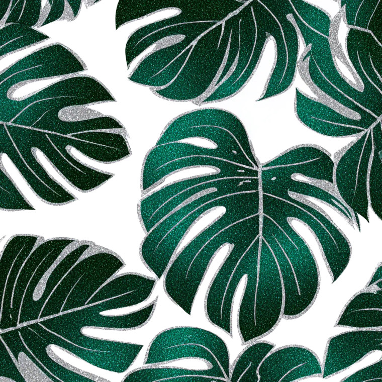 Glitter Monstera Leaves Vinyl Car Decal Sticker – Waterproof & UV-Resistant 6.826666666666667"