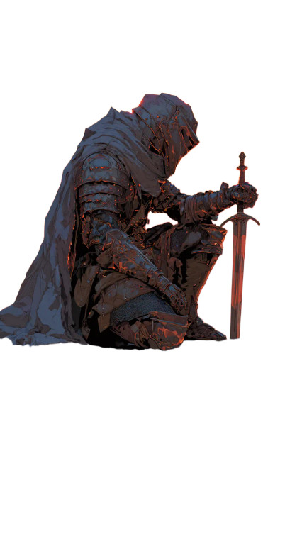 Medieval Knight Meditating V2 Vinyl Car Decal Sticker – Waterproof & UV-Resistant 4.8533333333333335"