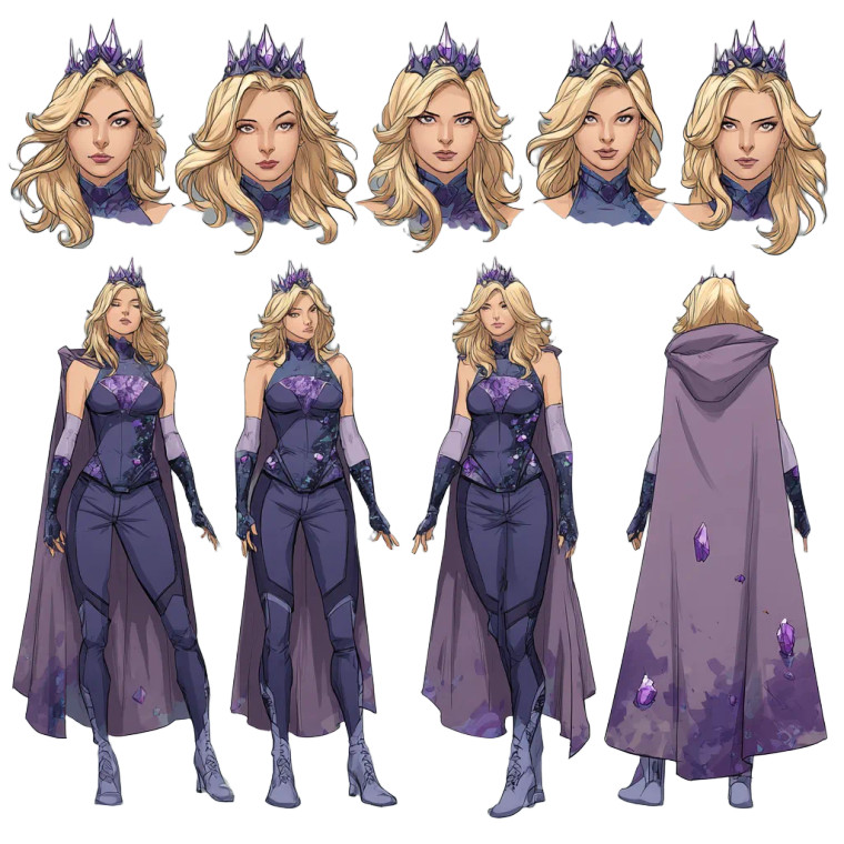 Violet Superheroine Vinyl Car Decal Sticker – Waterproof & UV-Resistant 3.4133333333333336"