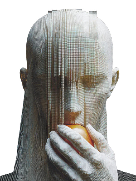 Surreal Faceless Portrait Vinyl Car Decal Sticker – Waterproof & UV-Resistant 4.1066666666666665"