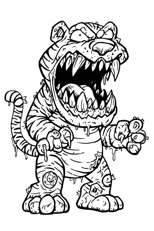 Zombie Mutant Tiger Vinyl Car Decal Sticker – Waterproof & UV-Resistant 4.4