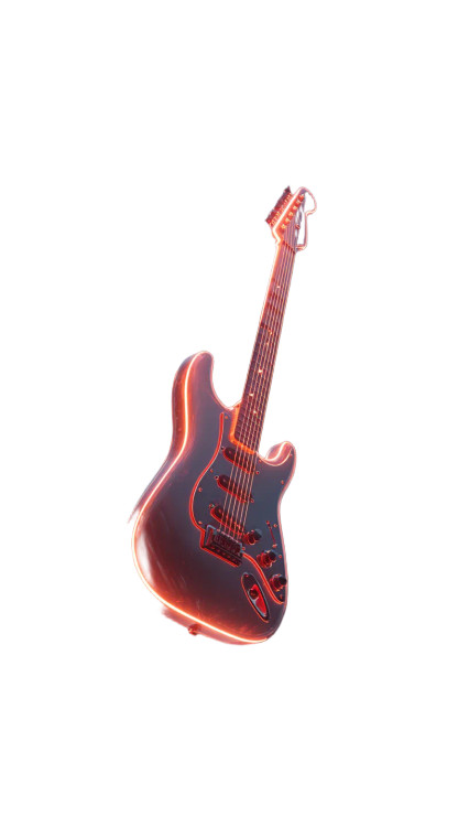 Neon Guitar Sky Vinyl Car Decal Sticker – Waterproof & UV-Resistant 9.706666666666667"