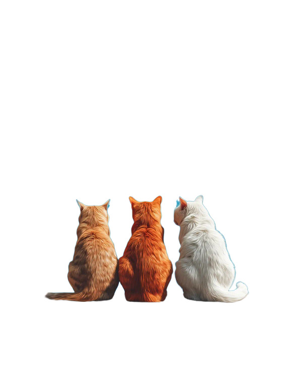 Colorful Cats Sitting Vinyl Car Decal Sticker – Waterproof & UV-Resistant 4.1066666666666665"