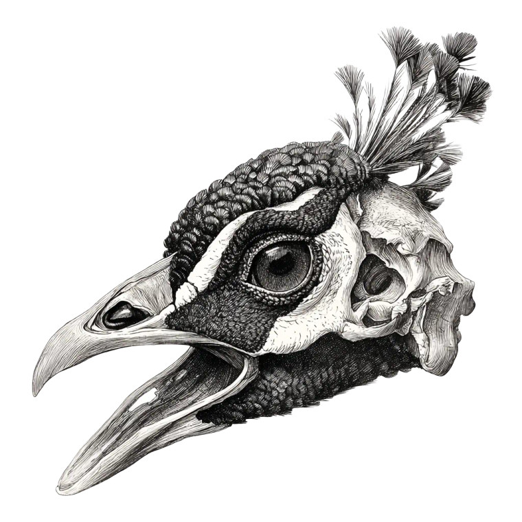 Peacock Skull Art Vinyl Car Decal Sticker – Waterproof & UV-Resistant 3.4133333333333336"