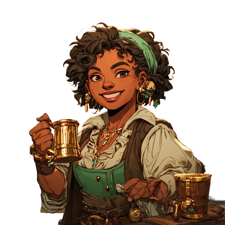 Tavern Keeper Lady Vinyl Car Decal Sticker – Waterproof & UV-Resistant 3.4133333333333336"
