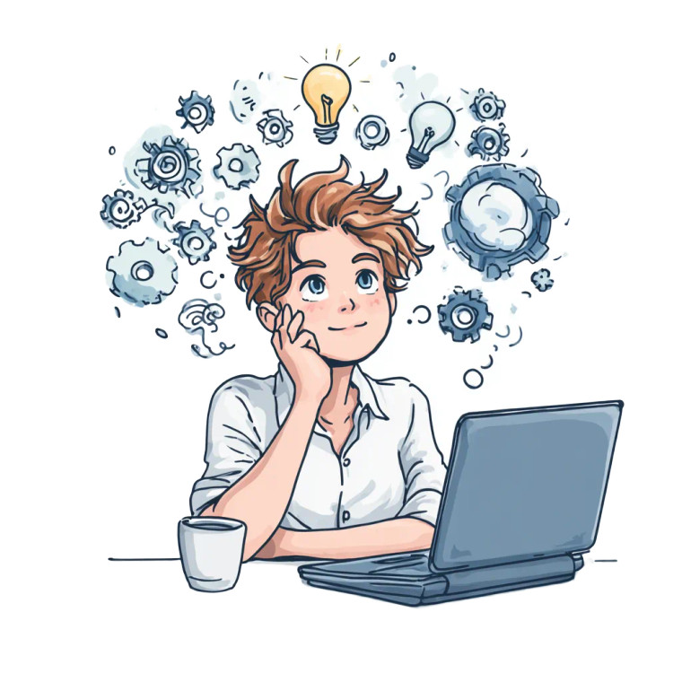 Thinking Person Icon Vinyl Car Decal Sticker – Waterproof & UV-Resistant 6.826666666666667"