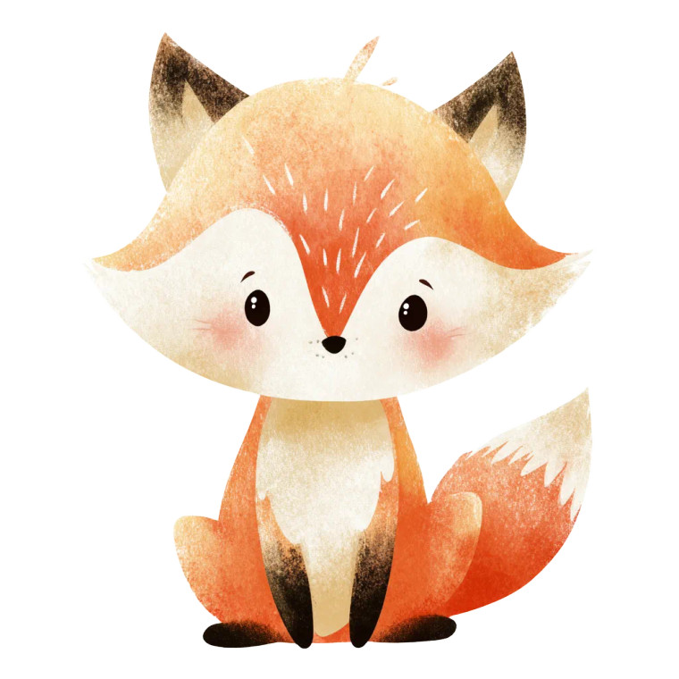 Baby Forest Fox Vinyl Car Decal Sticker – Waterproof & UV-Resistant 3.4133333333333336"