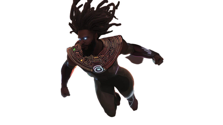Afrofuturist Superhero Vinyl Car Decal Sticker – Waterproof & UV-Resistant 5.4