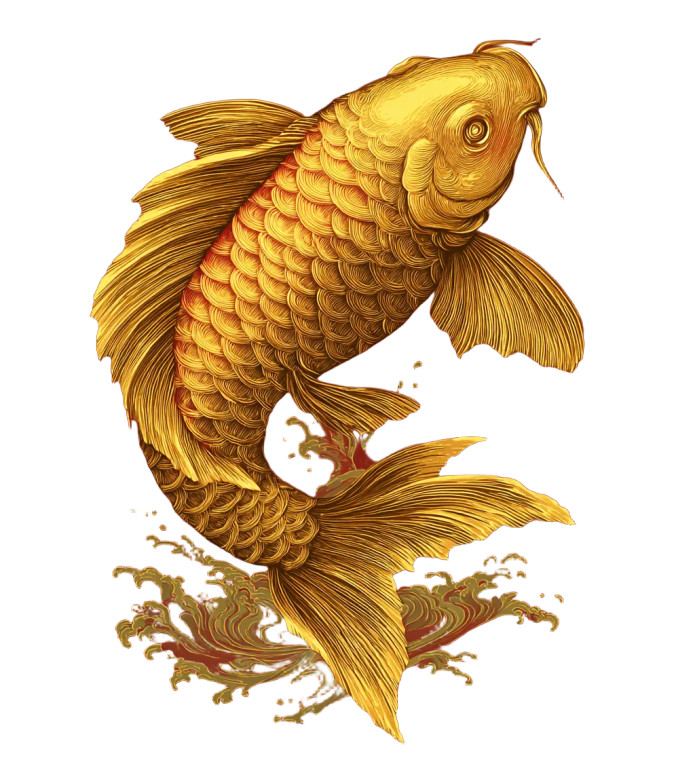 Golden Koi Fish V3 Vinyl Car Decal Sticker – Waterproof & UV-Resistant 3.733333333333333