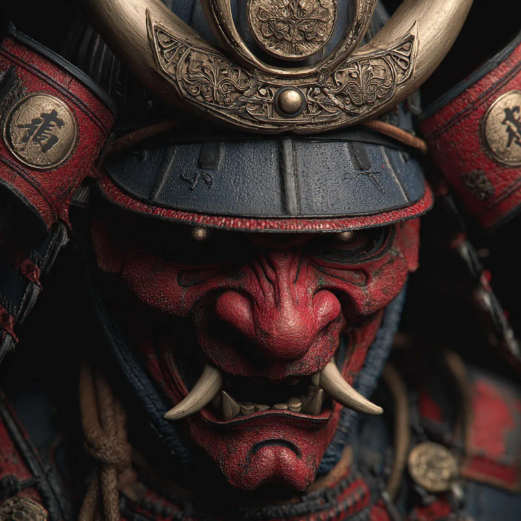 Samurai Demon Warrior V2 Vinyl Car Decal Sticker – Waterproof & UV-Resistant 3.4133333333333336"