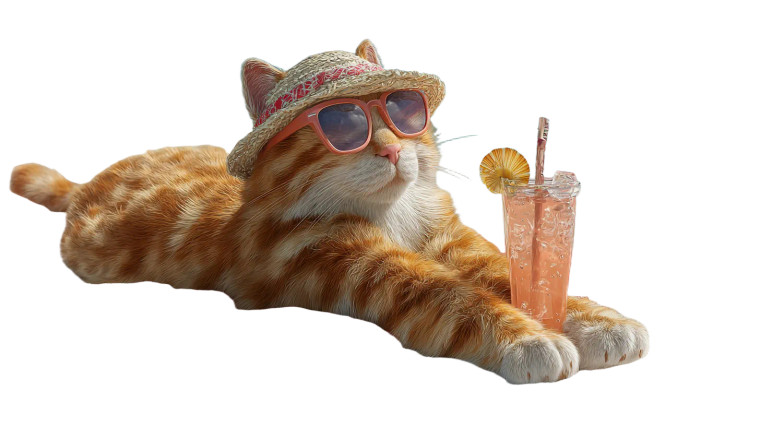 Stylish Beach Cat V5 Vinyl Car Decal Sticker – Waterproof & UV-Resistant 5.4
