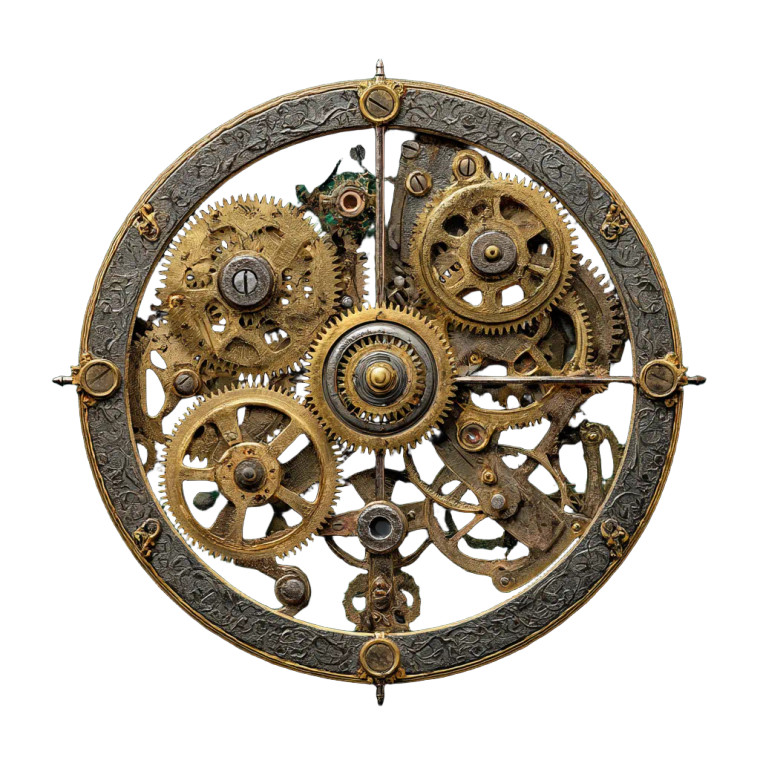 Antique Clockwork Cogwheels Vinyl Car Decal Sticker – Waterproof & UV-Resistant 3.4133333333333336"