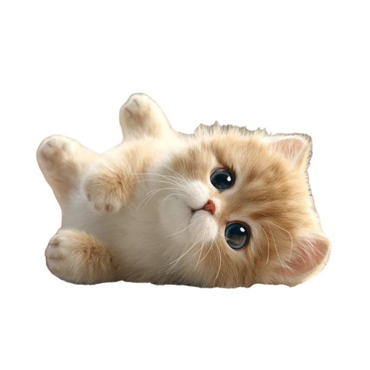 Fluffy Baby Kitten Vinyl Car Decal Sticker – Waterproof & UV-Resistant 3.4133333333333336"