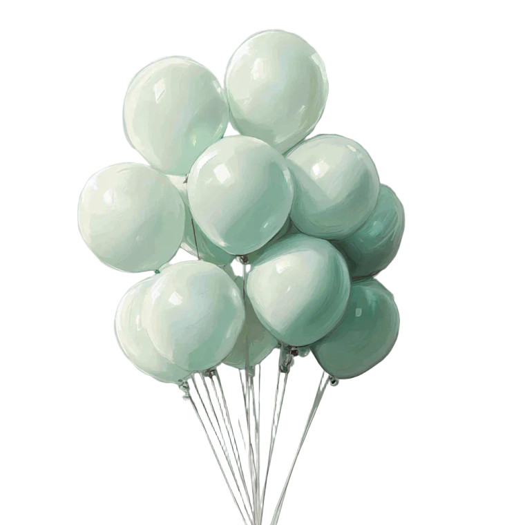 Mint Green Balloons Vinyl Car Decal Sticker – Waterproof & UV-Resistant 3.4133333333333336"