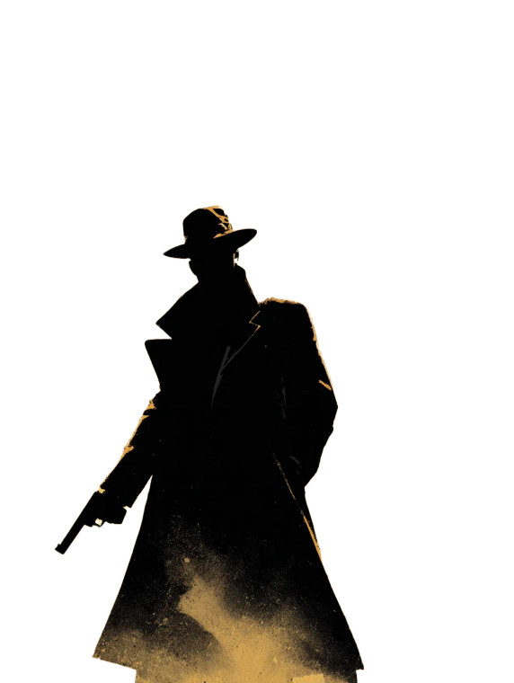 Noir Detective Silhouette V2 Vinyl Car Decal Sticker – Waterproof & UV-Resistant 8.213333333333333"