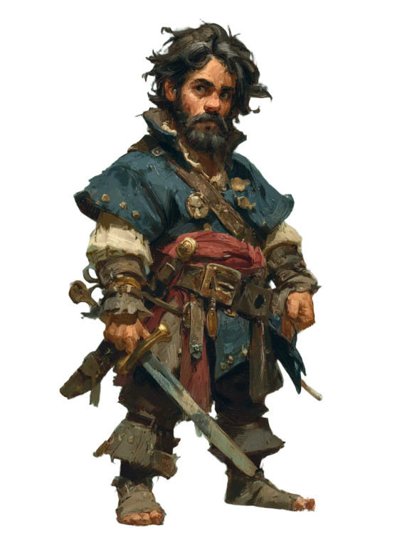 Halfling Pirate Vinyl Car Decal Sticker – Waterproof & UV-Resistant 8.213333333333333"