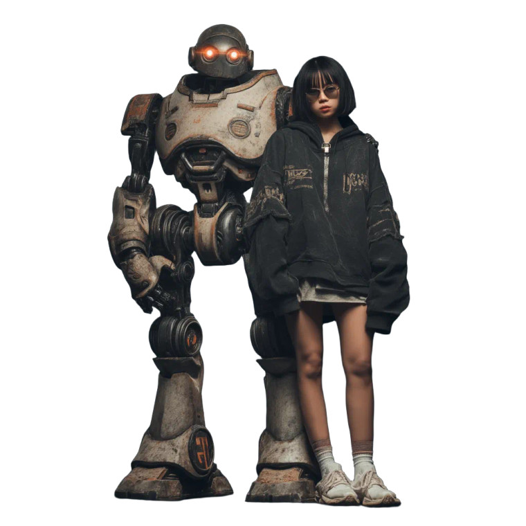 Cyberpunk Robot Styling Vinyl Car Decal Sticker – Waterproof & UV-Resistant 3.4133333333333336"