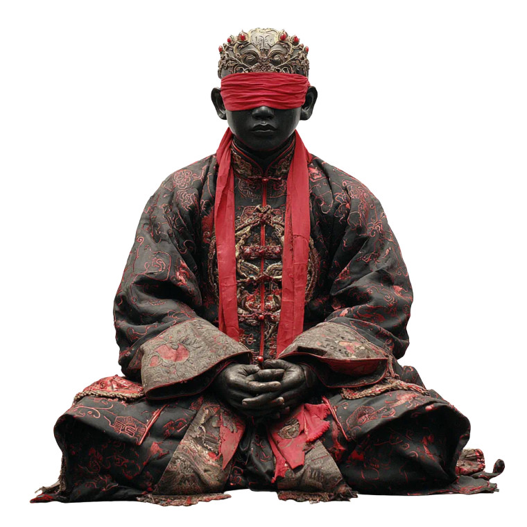 Blindfolded Taiwanese God V2 Vinyl Car Decal Sticker – Waterproof & UV-Resistant 6.826666666666667"