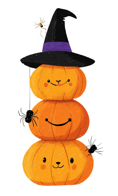 Stacked Smiling Pumpkins Vinyl Car Decal Sticker – Waterproof & UV-Resistant 4.693333333333333"