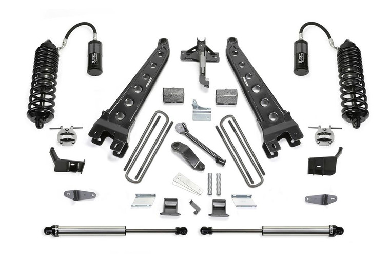Fits 2011-2016 Ford F-250 Super Duty Fabtech Motorsports Lift Kit Suspension K2270DL Dirt Logic 4.0; 6 Inch Front Lift; 6 Inch Rear Lift; Black Components/Silver Shock Absorbers