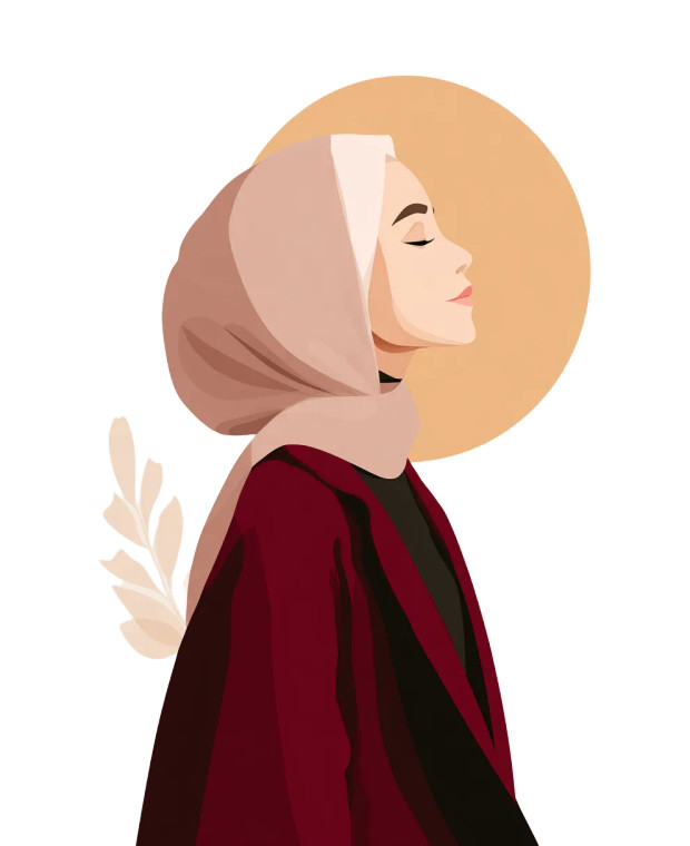 Hijab Girl Illustration Vinyl Car Decal Sticker – Waterproof & UV-Resistant 4.05333333333333