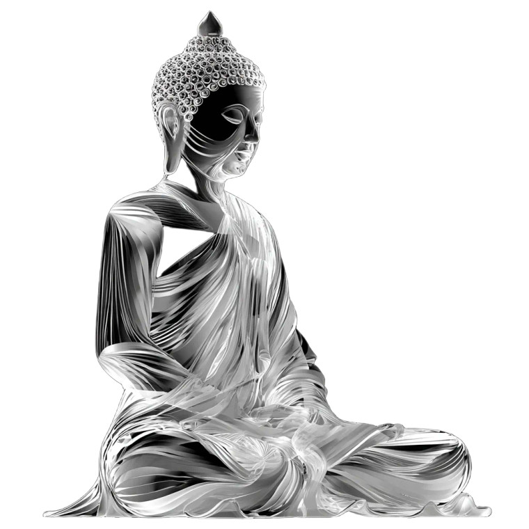 Silhouette Buddha Vinyl Car Decal Sticker – Waterproof & UV-Resistant 3.4133333333333336"