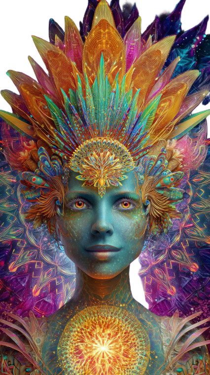 Psychedelic Goddess V4 Vinyl Car Decal Sticker – Waterproof & UV-Resistant 4.8533333333333335"