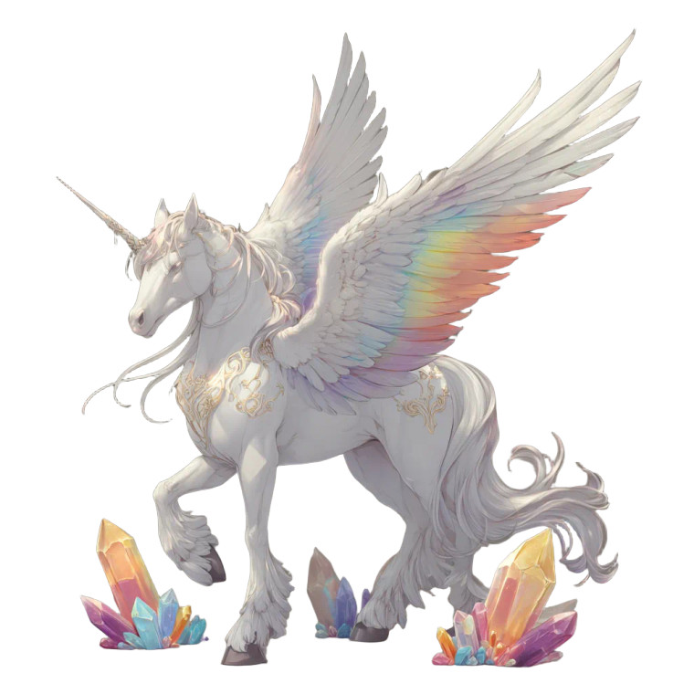 Rainbow Pegasus Unicorn Vinyl Car Decal Sticker – Waterproof & UV-Resistant 3.4133333333333336"