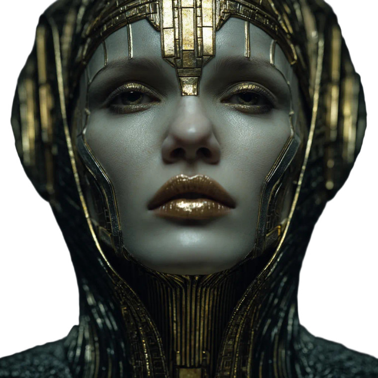 Futuristic Surreal Portrait Vinyl Car Decal Sticker – Waterproof & UV-Resistant 3.4133333333333336"