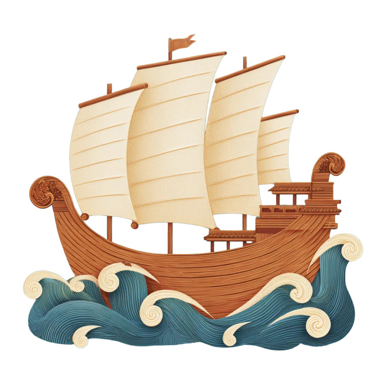 Ancient Chinese Ship V2 Vinyl Car Decal Sticker – Waterproof & UV-Resistant 3.4133333333333336"